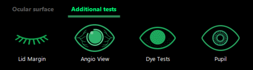 OSDx Additional tests selection ribbon