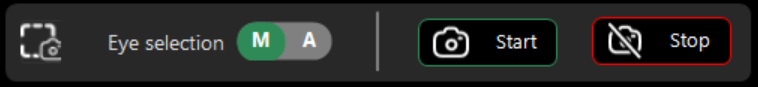 OSDx eye selection mode and Start/Stop controls